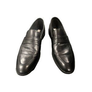 Joseph Abboud Mens Loafer Dress Shoes Black Leather Slip On Moc Toe